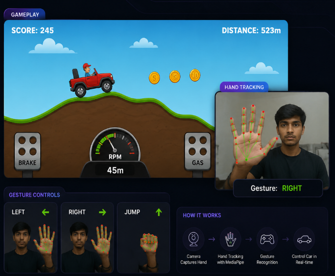 Hand Gesture Hill Climbing Game